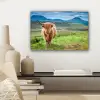 Schotse hooglander - Koe - Natuur - Berg - Gras canvas 2cm klein -sfeer6