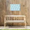 Blauw - Wit - Patroon - Bliksem Tuinposter op houten frame 2 cm dik klein 845 -sfeer4
