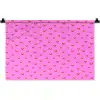 Rood -  Hartjes - Roze - Patroon Wandkleed katoen klein 269 -zz3d