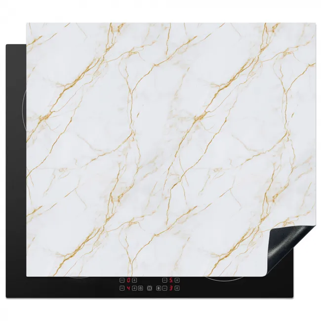 Induction hob protector - White - Marble - Gold - Luxurious