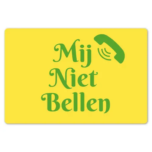 Mij niet bellen - Telefoon - Geel Placemat vinyl groot -zzsfeer1_Kitchenyeah-website