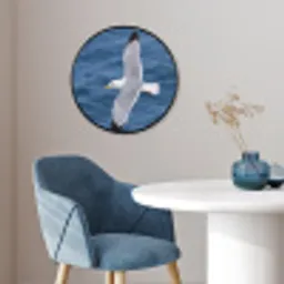 Zeemeeuw - Oceaan - Blauw Fotolijst rond zonder passe partout klein -sfeer2