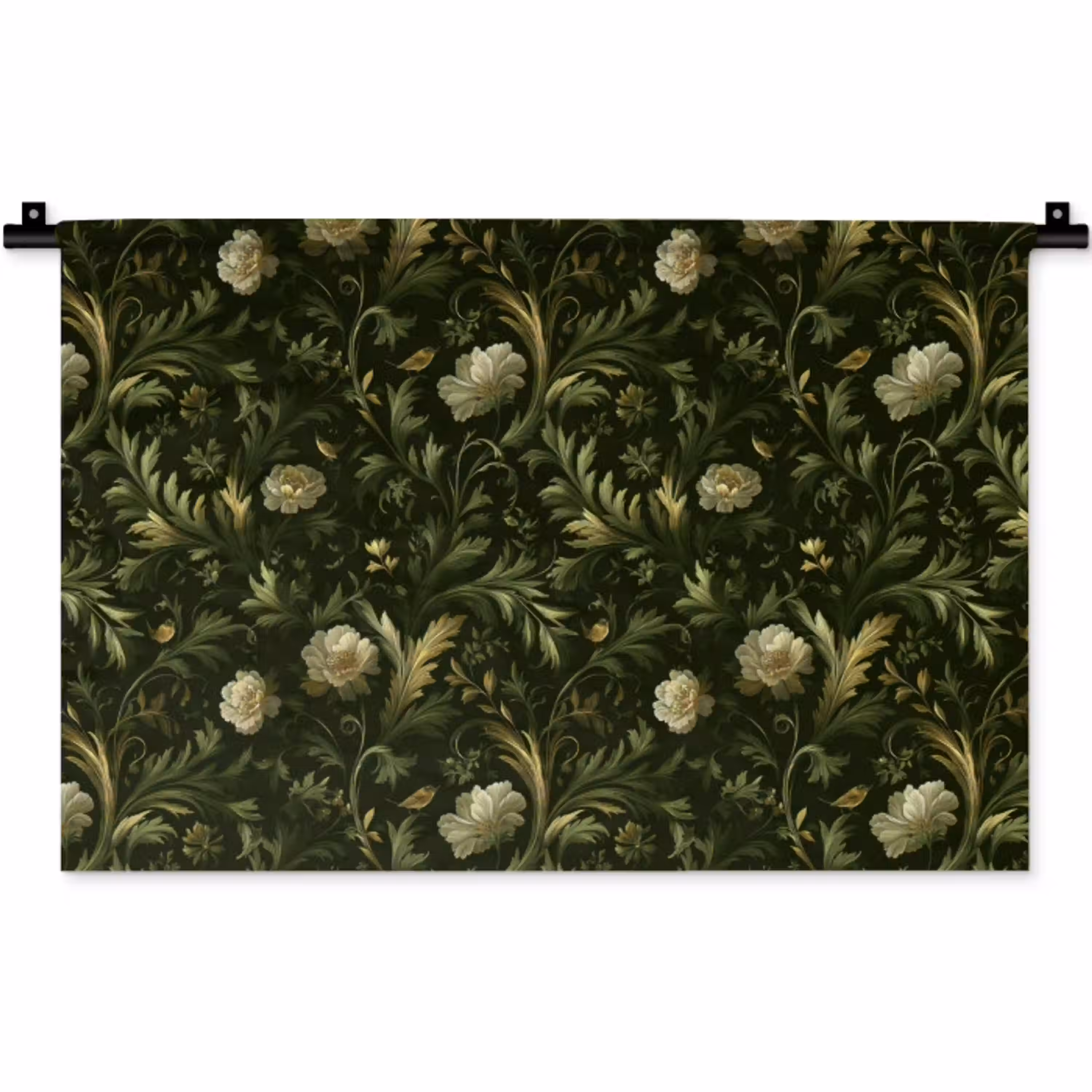 Botanisch - Naadloos - Bloemen Wandkleed katoen klein 269 -zz3d