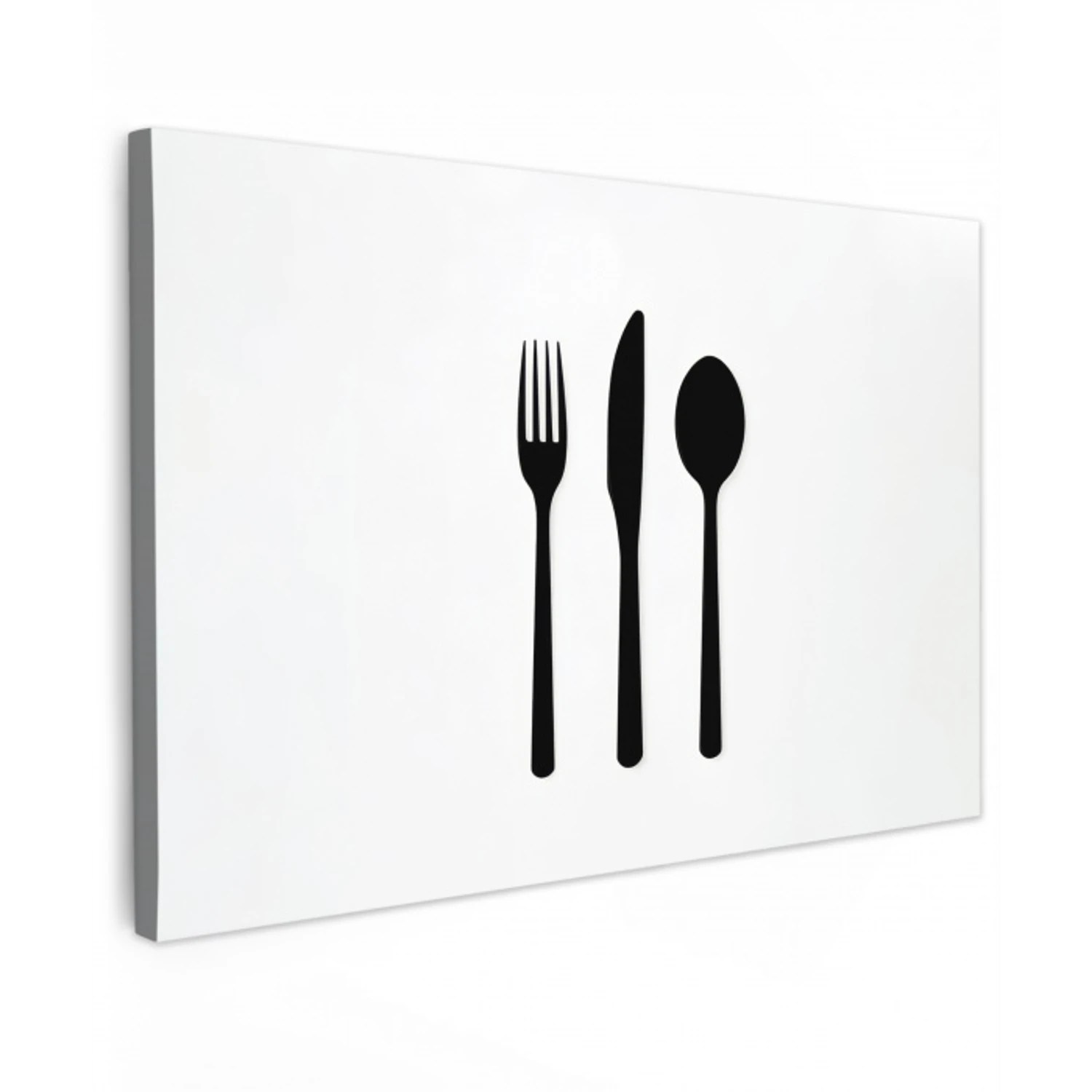 Bestek - Zwart - Simpel Tuinposter op houten frame 2 cm dik klein -3d
