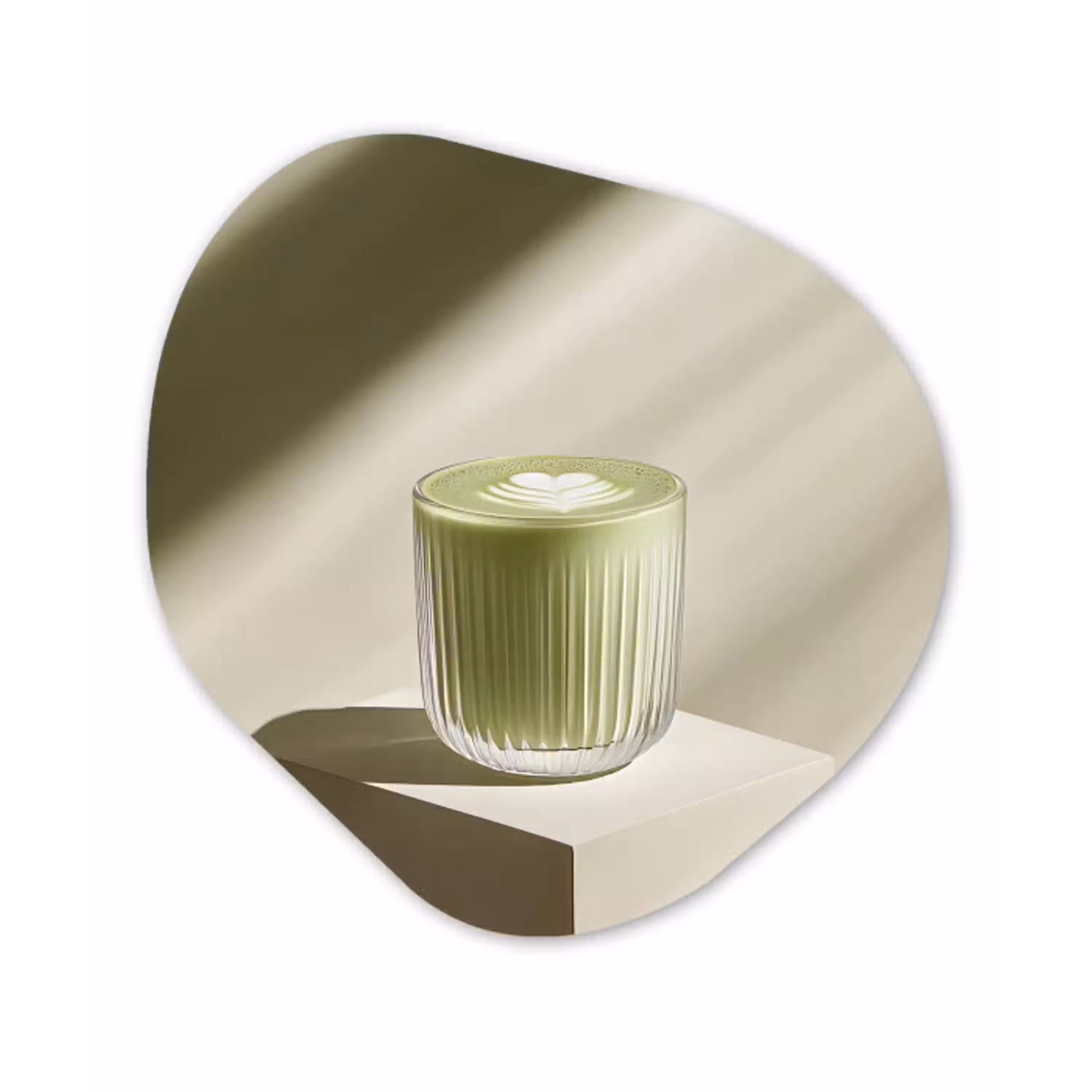 Matcha - Glas - Groen - Minimalistisch Wandcirkel Organisch Plexiglas middel -3d