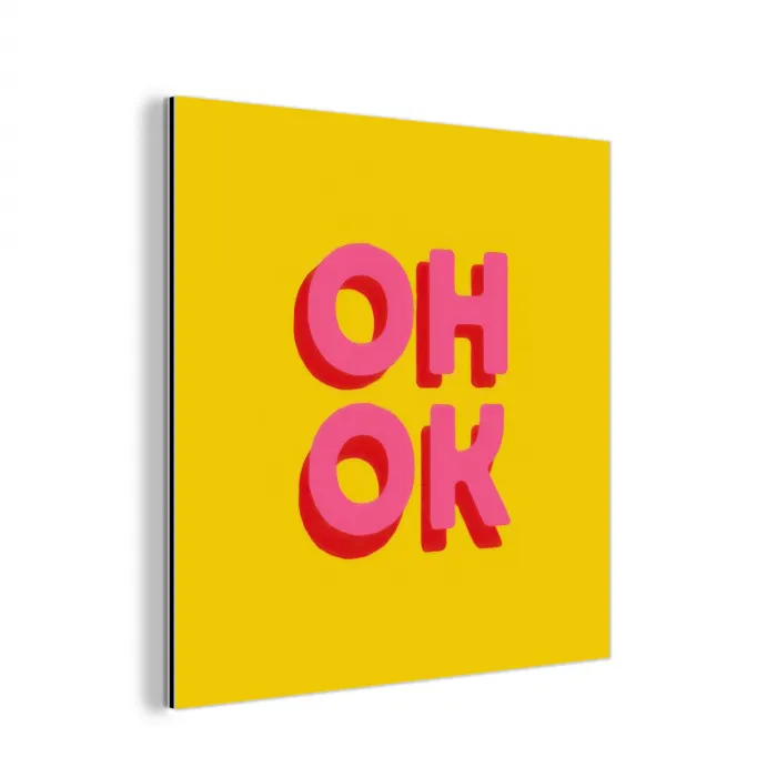 Oh ok - 3D - Geel - Roze aluminium wit klein -3d