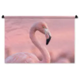 Flamingo - Portret - Roze Wandkleed katoen middel -zz3d