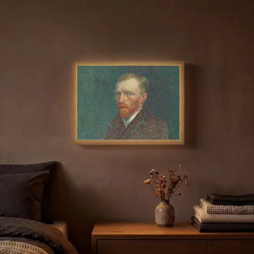 Kunst - Van Gogh - Oude meesters - Zelfportret Light Box met batterij (Wandlamp) middel -sfeer4