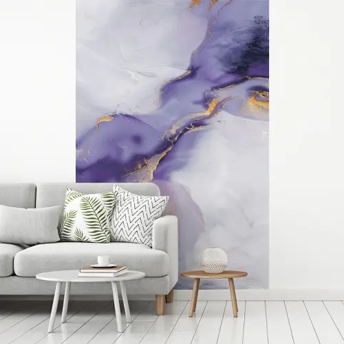 Paars - Modern - Marmer - Abstract fotobehang vinyl groot -woonkamer