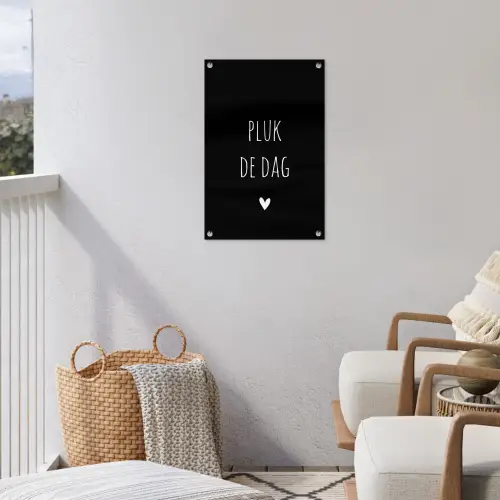 Quotes - Pluk de dag - Spreuken - Carpe diem tuinposter los doek klein -sfeer8
