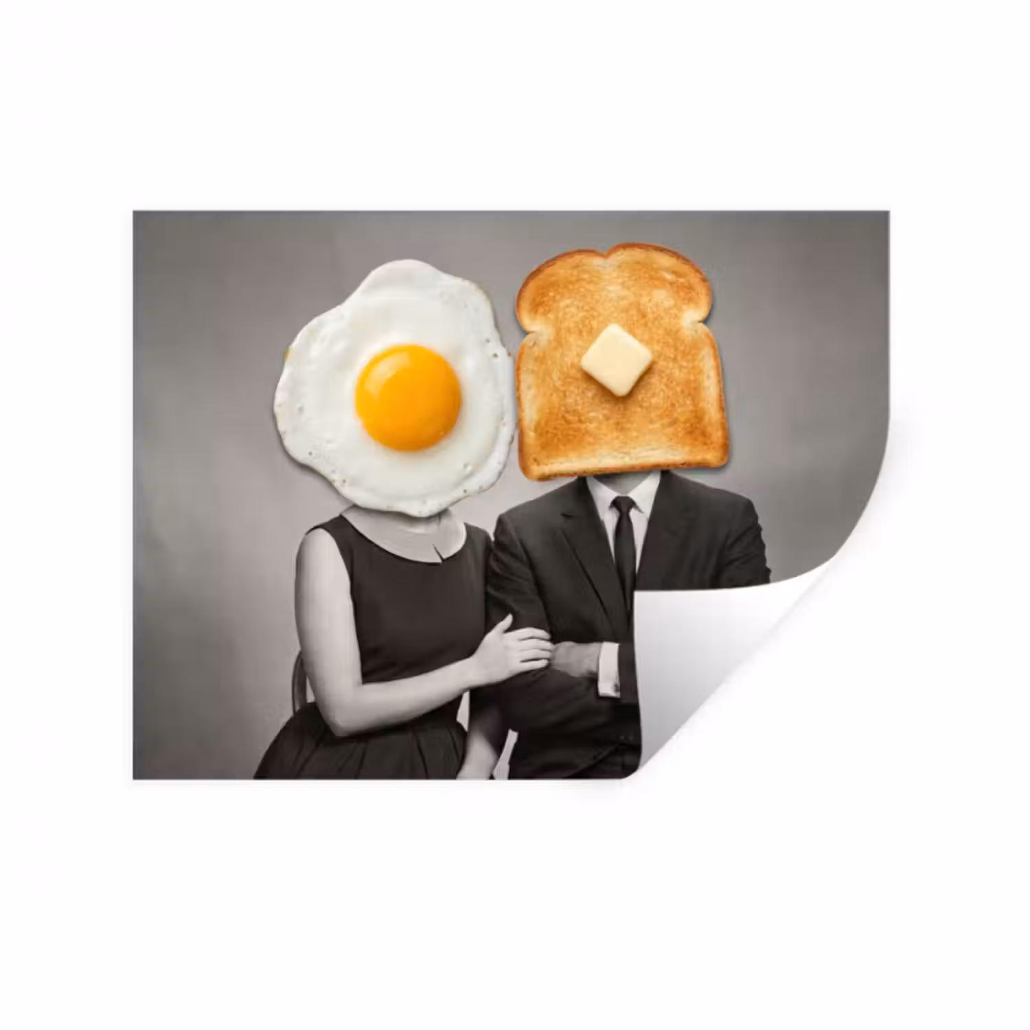 Wandtattoo – Frühstück - Ehepaar - Ei - Brot