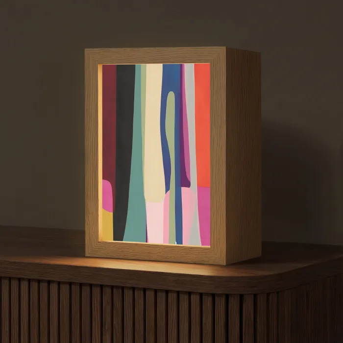 Kleurbanen - Verticaal - Kleurrijk Light Box met kabel (Tafellamp) klein -z3d_website