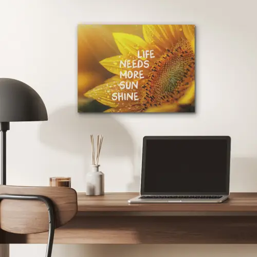 Zonnebloem - Close up - Geel - Quote PET vilt klein -sfeer5