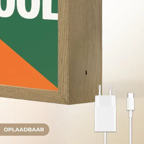 Cool - Oranje - Groen Light Box met batterij (Wandlamp) middel -USP_websiteoplaadbaarNL
