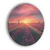 Windmolen - Zonsondergang - Landschap Akoestische PET Vilt - Rond klein -3d