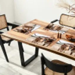 Texas Longhorn - Kalf - Weide - Dieren Placemat vinyl groot -zzsfeer4_Kitchenyeah-website
