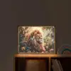 Leeuw - Dieren - Bloemen - Jungle Light Box met batterij (Wandlamp kind) middel -sfeer1_kind