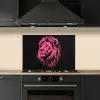 Leeuw - Zwart - Roze - Neon keuken achterwand spatscherm klein -sfeer1