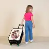 Wit paardenhoofd omringd door bloemen en vlinders Kinderkoffer - Zwart klein -sfeer1