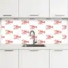 Kreeften - Rood - Patroon keuken achterwand 2 middel -3d