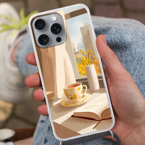 Thee - Boek - Thee - Herfst Hoesje iPhone 16 Pro Max met koord klein -sfeer3