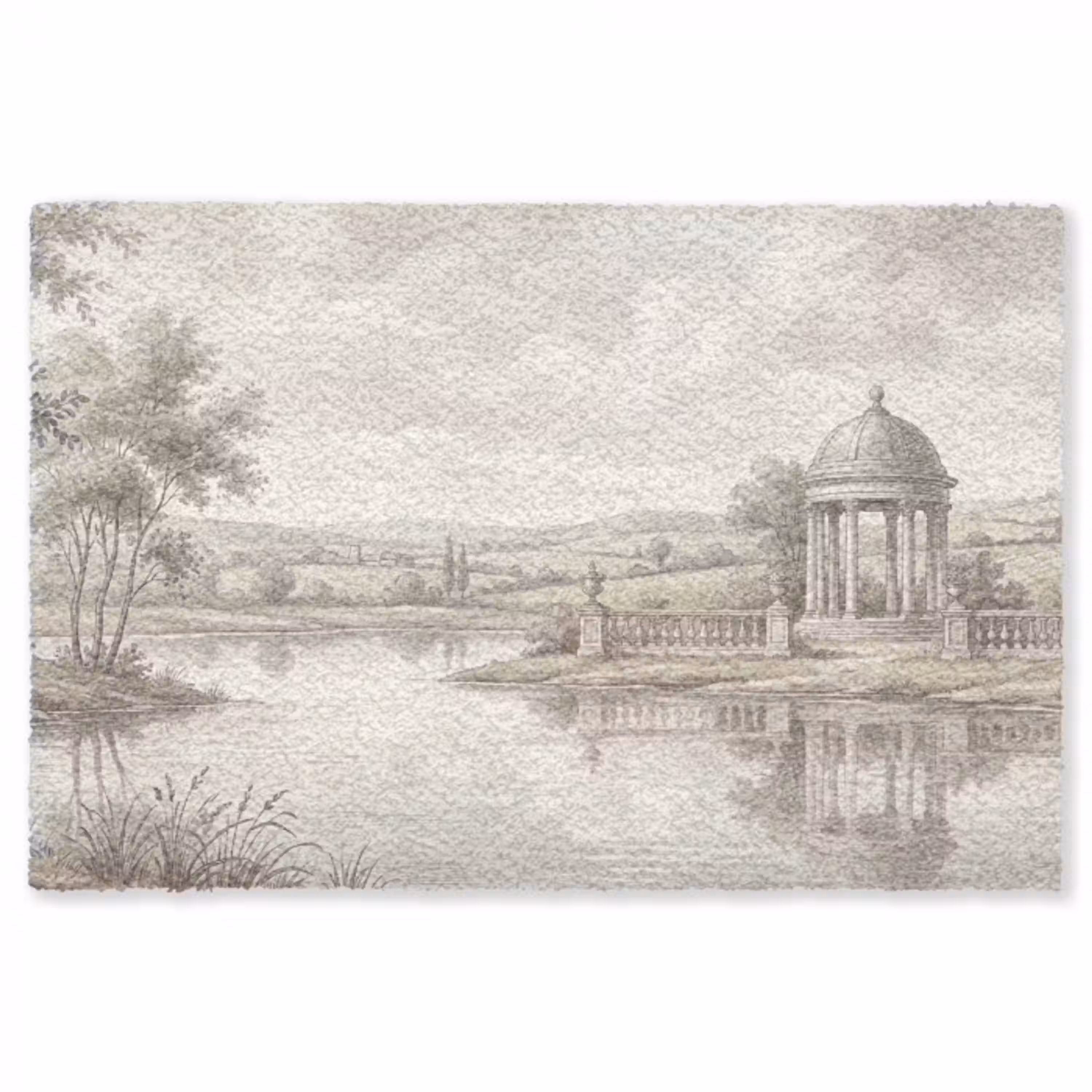 Landschap - Water - Natuur - Sepia Vloerkleed Rechthoek klein -3d