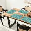 Palmbladeren - Sierlijk - Blauw - Groen Placemat vinyl groot 368 -zzsfeer4_Kitchenyeah-website