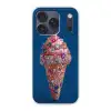 Ijsje - Hoorntje - Steentjes - Blauw Telefoonhoesje iPhone 17 Pro klein -3d