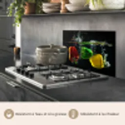 Paprika - Groente - Water - Zwart - Rood - Groen - Geel keuken achterwand spatscherm klein -usp_FR