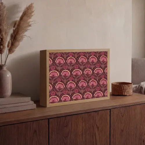 Antiek - Bloemen - Kleurrijk Light Box met batterij (Wandlamp) middel 907 -sfeer2