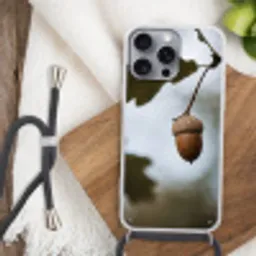 Eikel - Eikenblad - Bos - Herfst - Natuur Hoesje iPhone 16 Pro Max met koord klein -sfeer4