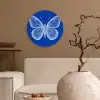 Vlinder - Wit - Getekend - Stippen Wandcirkel plexiglas klein -sfeer1