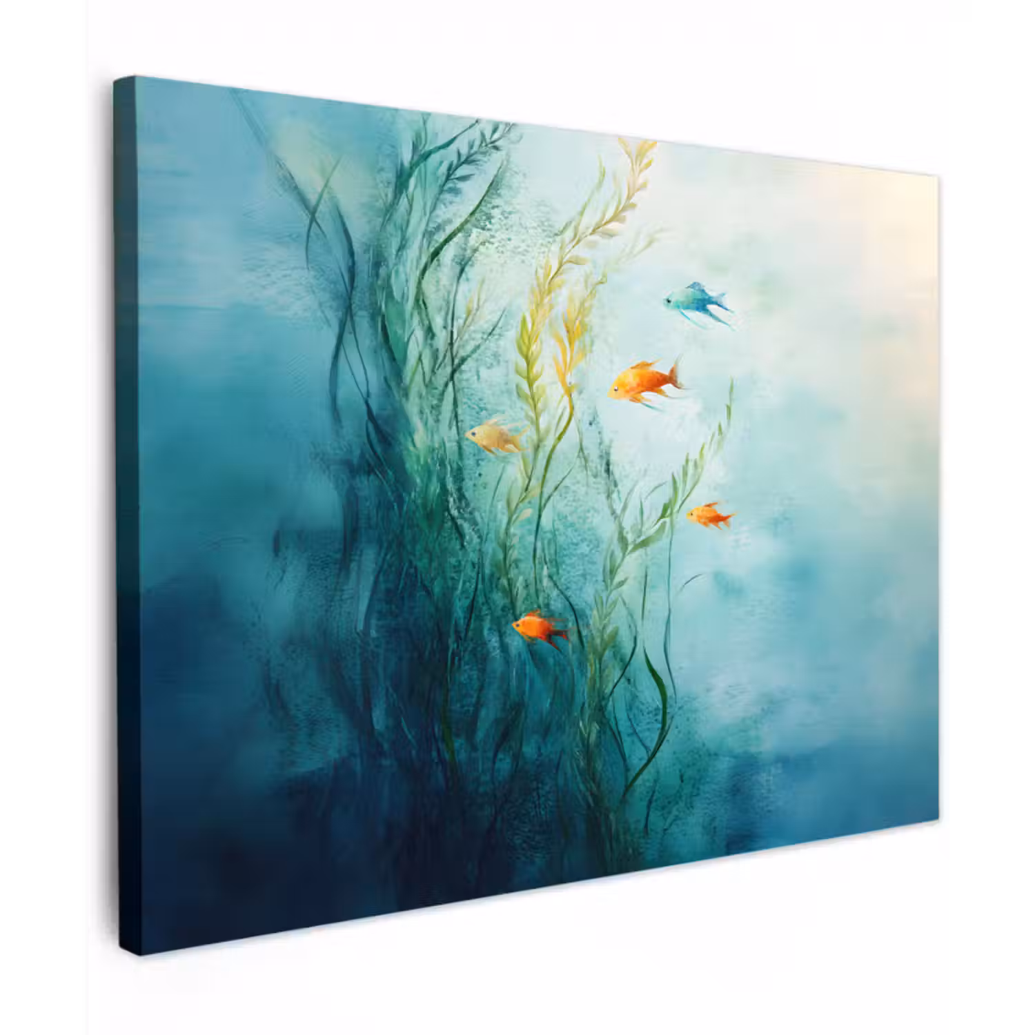 Canvas schilderij - Waterplanten - Vissen - Kleurrijk - Water