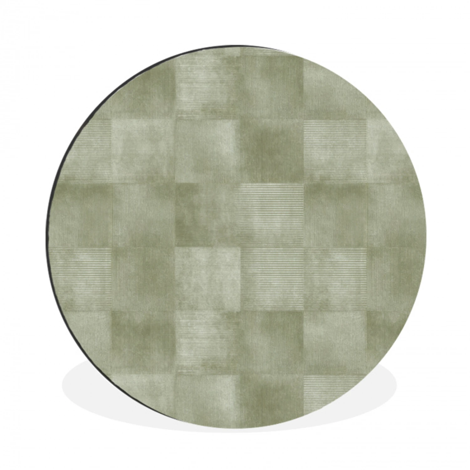 Vlakken - Rustiek - Groen Wandcirkel aluminium klein 190 -3d