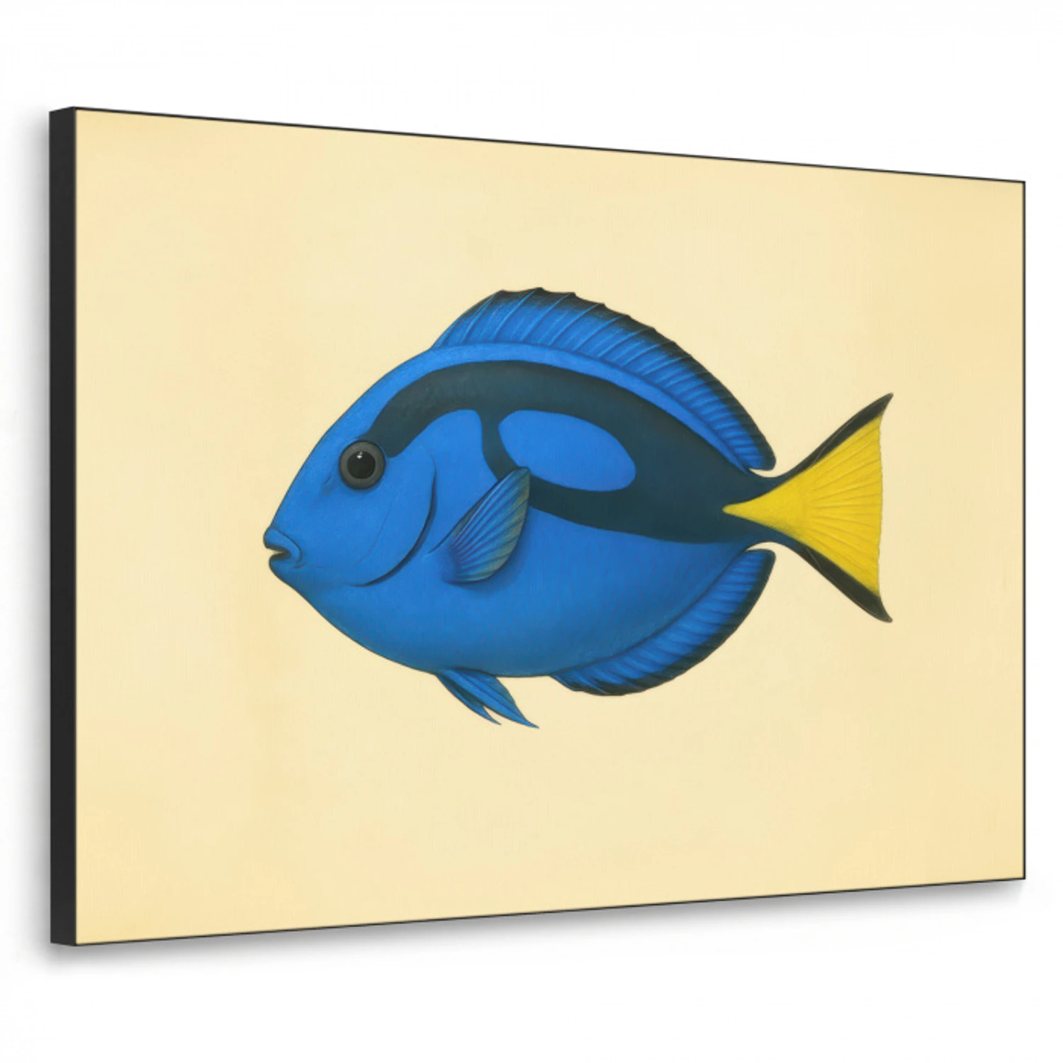 Blauw - Dory - Vis - Staartvin Textielframe zwart klein -3d