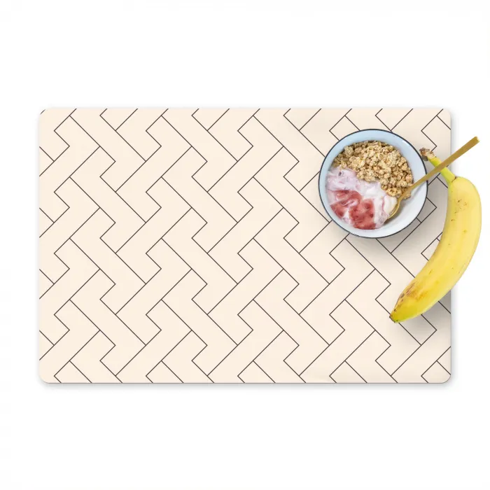 Beige - Zigzag - Patroon Placemat vinyl groot 368 -zzzproduct_Kitchenyeah-website