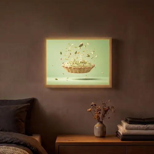 Pistache - Taart - Noten - Eten Light Box met batterij (Wandlamp) middel -sfeer4