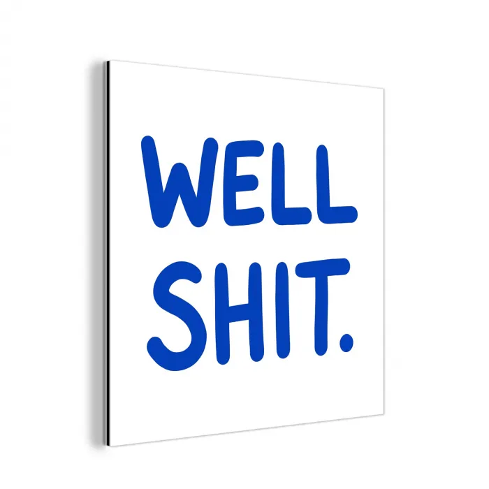 Blauw - Quote - Wit aluminium wit klein -3d