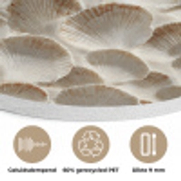 Schelpen - Waaiervorm - Wit Akoestische PET Vilt - Rond klein 838 -closeup_NL