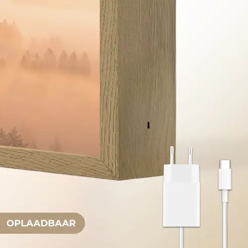 Zonlicht - Mist - Bergen - Bomen Light Box met batterij (Wandlamp) middel -USP_websiteoplaadbaarNL