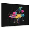 Piano - Kleurrijk - Verf - Modern Textielframe zwart klein -3d