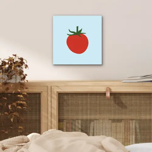 Rood - Tomaat - Groente aluminium wit klein -sfeer3