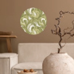 Abstract - Textuur - Groen Wandcirkel behangsticker klein 186 -sfeer1