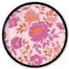 Bloemenpatroon - Roze - Oranje - Bloemen Fotolijst rond zonder passe partout klein -3d
