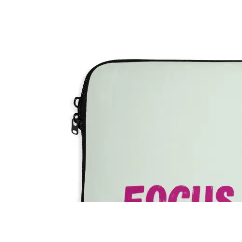 Focus on the good - Beige - Roze laptophoes neopreen klein -detail