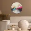 Dynamisch - Abstract - Kleurrijk - Zwart Akoestische PET Vilt - Rond klein -sfeer1
