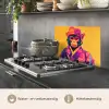 Aap - Kimono - Bloemen - Hoofdtooi keuken achterwand spatscherm klein -usp_NL
