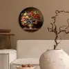 Kleur - Bloemen - Vintage - Bloemenvaas Wandcirkel plexiglas klein -sfeer1