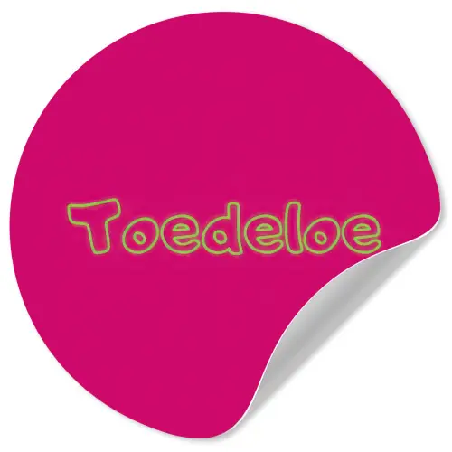Toedeloe - Groen - Roze Wandcirkel behangsticker klein -3d