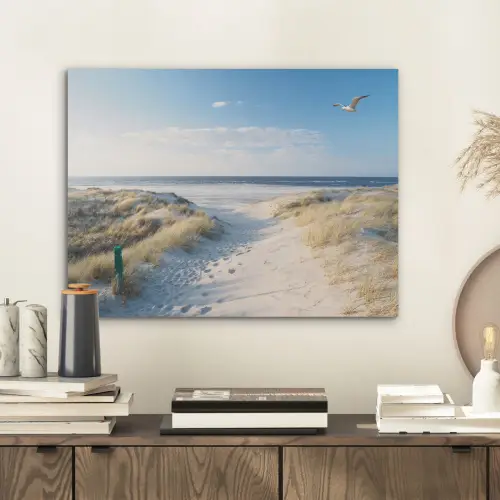 Duin - Meeuw - Strand - Zee - Zon PET vilt klein -sfeer1